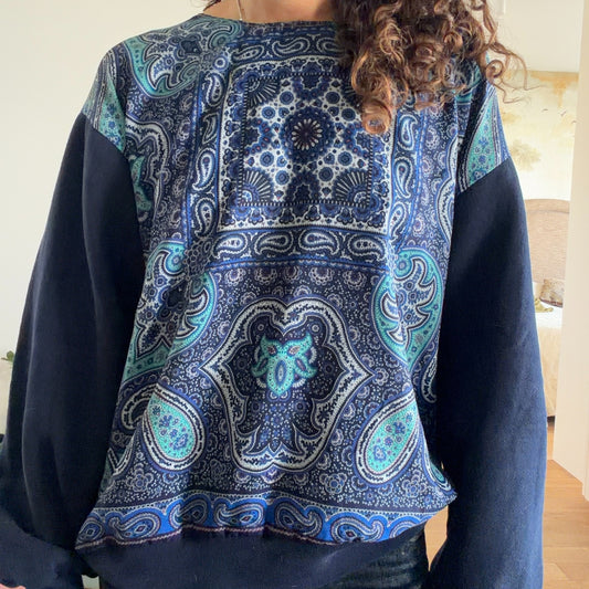 lacivert desenli sweatshirt