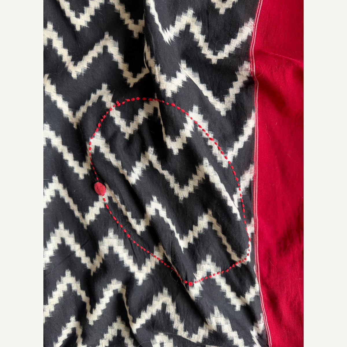zikzak desenli kaftan elbise